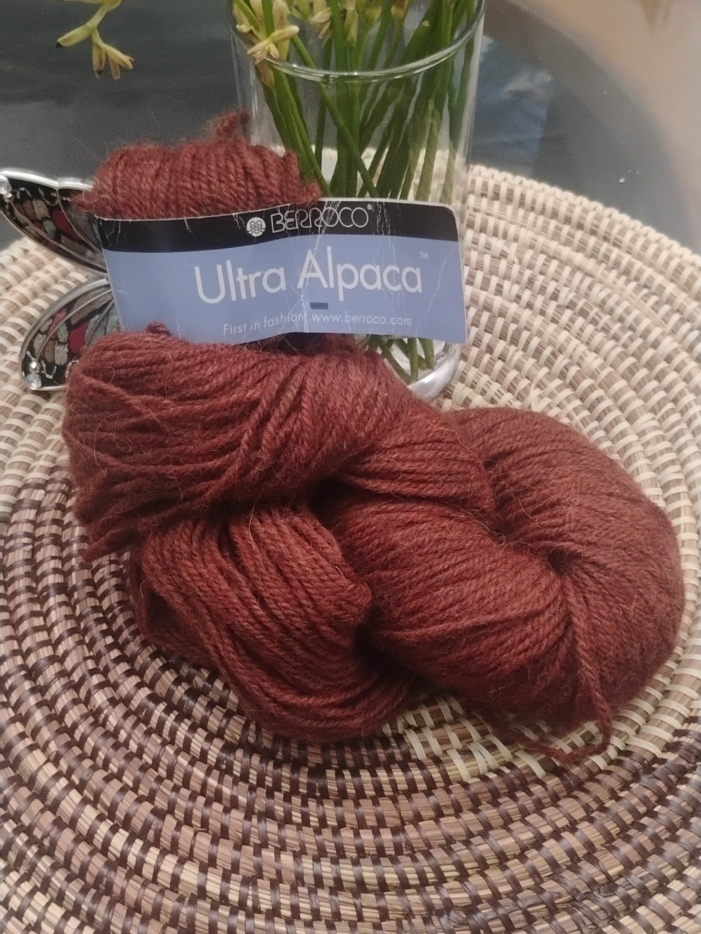 Berroco Ultra Alpaca Yarn Mahogany Mix Brown & Orange Tones 3.5 oz Hank NEW